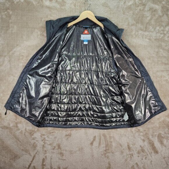 Columbia Vest Omni Heat Full Zip Gray Quilted Puffer Pockets Men's L Slope Edge - Picture 7 of 10